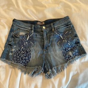 Pineapple embroidered Guess Jean Shorts. Super cute!